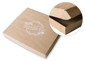 Pudełko brązowe kraft eco Komunia 20x24 na album zdjęcia książkę Pamiątka
