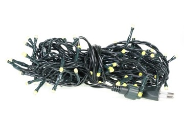 Lampki choinkowe wew. LED ciepłe 100szt +gniazdo