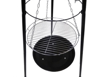 САДОВЫЙ ГРИЛЬ, КОВАННЫЙ ШТАТИВ, ПОДВЕСНОЙ УГЛЕРОДНЫЙ ГРИЛЬ