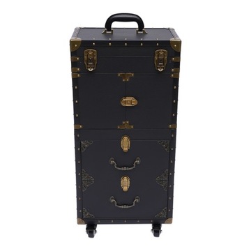 RETRO KUFEREK KOSMETYCZNY WALIZKA NA KÓŁKACH