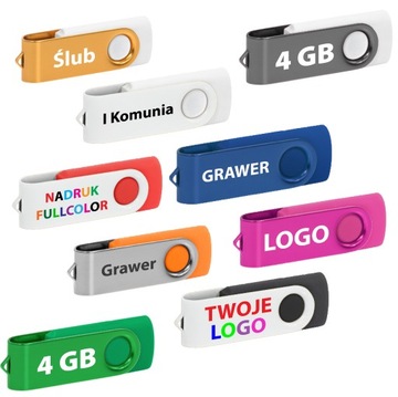 Флешка Twister 4 ГБ usb2.0 с печатью и логотипом 10x