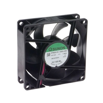 Wentylator 80x80x25 69m³/h 33dBA12VDC, Sunon, WENT-08025V12W2S