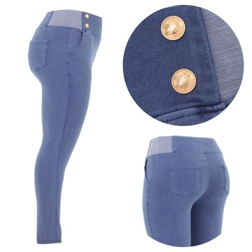 SPODNIE ELASTYCZNE Z WYSOKIM STANEM DUŻE ROZMIARY WYGODNE WYSZCZUPLAJĄCE