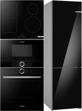 Zestaw AGD BOSCH KGN39LBCF + HBG633BB1 + BFL634GB1 + PVS61RBB5E Czarny
