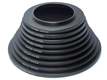 ZESTAW redukcji filtrowych 37 49 52 55 58 62 67 72 77 82 mm 9 szt. step-up
