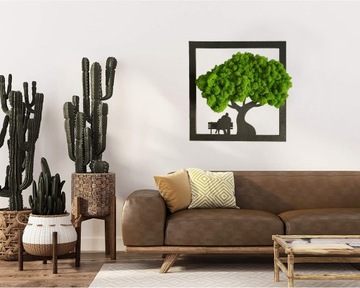 КАРТИНА БОНСАЙ ГРАВИРОВКА МОХ ЦЕЛЛИУМ ЖИВАЯ КАРТИНА ДЕРЕВО ЖИЗНИ ПОДАРОК