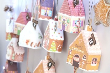 Domek do kalendarza adwentowego świąteczna wioska DIY papier #1