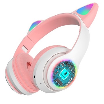 НАУШНИКИ ДЛЯ ДЕТЕЙ BLUETOOTH LED RGB CAT EARS
