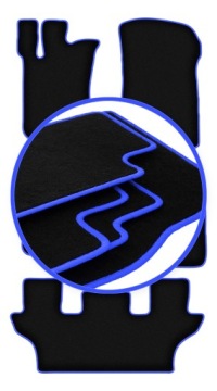 Koberce do auta Blue pro: Mercedes R W251 R251 V251 7 osob 2005-201