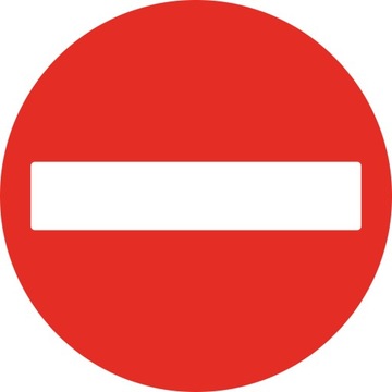 Naklejka informacyjna ZAKAZ WJAZDU drogowy 10 cm