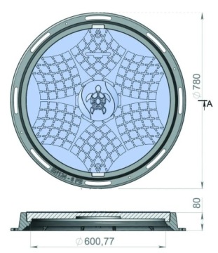 Крышка люка септика, 60/78 см, замок