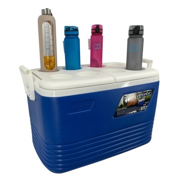 Туристический холодильник Kamai Coolbox 60л с морозильными вставками, синий с сиденьями