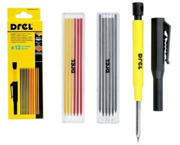 OŁÓWEK AUTOMATYCZNY Z TEMPERÓWKĄ 12 KOLOROWYCH WKŁADÓW RYSIK BUDOWLANY