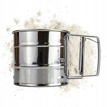 PRZESIEWACZ DO MĄKI SITKO CEDZAK KUBEK DO CIASTA