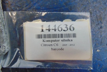 CITROEN C6 2.7 V6 HDI JEDNOTKA MOTORU 9658708280