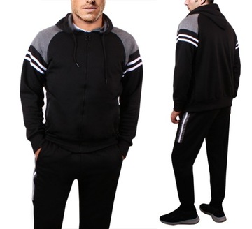 СПОРТИВНЫЙ КОСТЮМ МУЖСКИЙ толстовка + брюки ХЛОПОК темно-синий 001 M