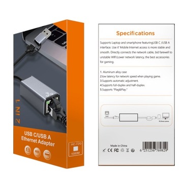 СЕТЕВАЯ КАРТА USB 3.0 Gigabit LAN 1000 Мб RJ45