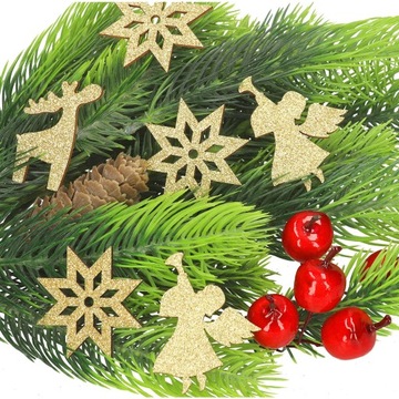 ЗОЛОТОЙ АНГЕЛ ЗВЕЗДЫ С БЛЕСКАМИ СНЕЖИНКИ ДЛЯ РОЖДЕСТВЕНСКОЙ ЕЛКИ ПЛАТЬЕ БОЛЬШОЙ НАБОР