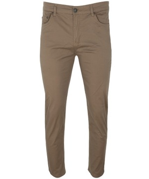 ПОВСЕДНЕВНЫЕ ПРЯМЫЕ ВЕСЕННИЕ БРЮКИ ИЗ ХЛОПКА ТЕМНО-БЕЖЕВЫХ W52