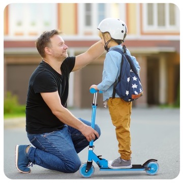 ДЕТСКИЙ СКУТЕР, ПОДСВЕТКА, СВЕТОДИОДНЫЕ КОЛЕСА, РЕГУЛИРОВКА ВЫСОТЫ, ТОРМОЗ, СКЛАДНОЙ