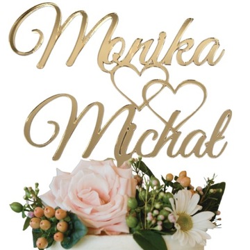 Топпер для свадебного торта с именами ИМЕНИ золотой зеркальный топпер для свадебного торта