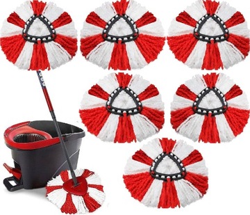 6x WKŁAD DO MOPA OBROTOWEGO VILEDA TURBO KOŃCÓWKI TRÓJKĄT ZAMIENNIK +GRATIS