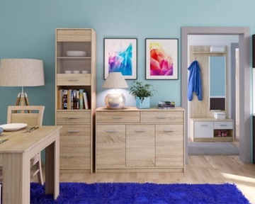 ВЫСОКИЙ СТОЛБ ДЛЯ ВИТРИНЫ 1D1W1S 50 СМ ДУБ РОЗА СОНОМА