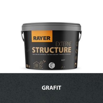 Farba Strukturalna Elewacyjna RAYER 10l grafitowy