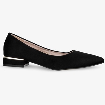 БАЛЕТКИ ЖЕНСКИЕ НА НИЗКОМ КАБЛУКЕ, ОСТОРОЧНЫМ НОСКОМ, КОЖАНОЙ СТЕКЛЕТКЕ, размер 38