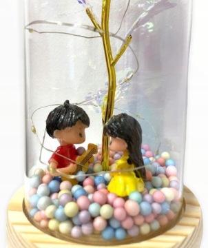 ETERNAL ROSE IN GLASS, СВЕТЯЩАЯСЯ цветочная коробчатая роза LED