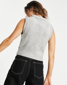 TOPSHOP SWETER DAMSKI SZARY BEZ RĘKAWÓW 36 1VAB