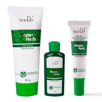 PAKIET DO CERY PROBLEMATYCZNEJ, TRĄDZIKOWEJ CZYSTA CERA Master Herb tianDe