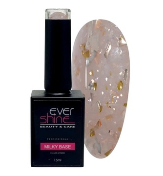 Baza kauczukowa MILKY BASE z drobinkami złota nude EverShine 15ml