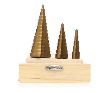 НАБОР СТУПЕНОЧНЫХ КОНИЧЕСКИХ СВЕРЛ 3EL 4-32 КАССЕТА