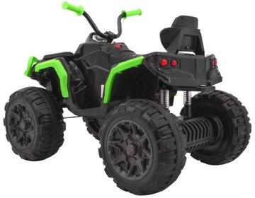 Quad ATV na akumulator dla dzieci Czarno-zielony + Koła EVA + Radio MP3 +