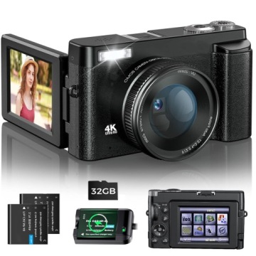ЦИФРОВАЯ КАМЕРА КАМЕРА ПОВОРОТНЫЙ ЭКРАН + КАРТА 32 ГБ