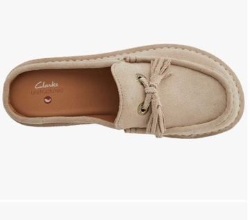 CLARKS KLAPKI DAMSKIE BEŻOWE SKÓRZANE 37,5 ŻGB