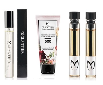 f4 GLANTIER 585 кремовый флакон для духов БЕСПЛАТНЫЕ образцы, стоимость набора 44,00 зл.