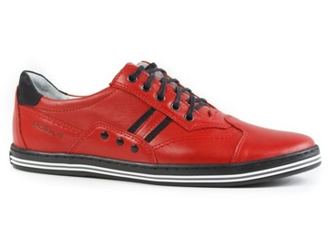 POLSKIE BUTY POLBUT SKÓRZANE 1801 CZERWONY 41