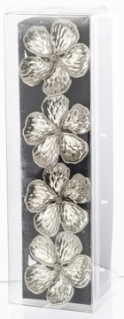 Кольца для салфеток, набор из 4 шт., серебряные цветы, незабудки