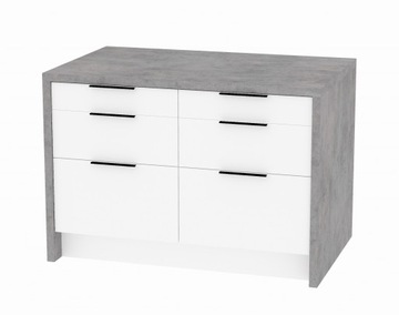 Szara wyspa kuchenna gotowa wyspa do kuchni z szafkami szufladami 120 cm