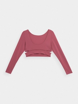 LONGSLEEVE 4F DAMSKI CROP-TOP SLIM Z WYCIĘCIAMI r. L