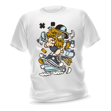T-shirt śmieszna koszulka sportowa na hulajnogę HULAJNOGISTA brodaty skater