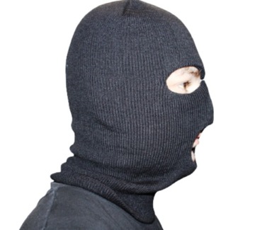 ТОЛСТАЯ *ТЕПЛАЯ* подшлемная балаклава, ЧЕРНАЯ ГЛАДКАЯ