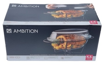 AMBITION NACZYNIE ŻAROODPORNE Z PODGRZEWACZEM SAULE 4,5 L BLACK + TEALIGHTS