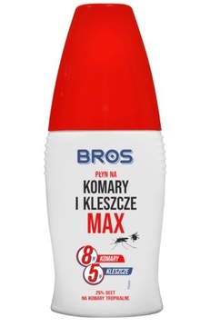 BROS PŁYN MAX NA KOMARY KLESZCZE MESZKI 25% DEET