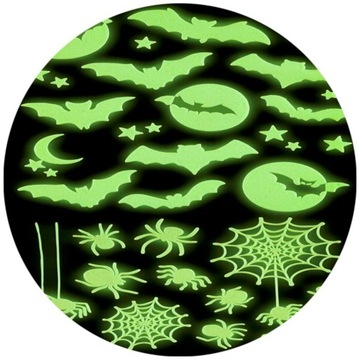 NAKLEJKI fluoresencyjne ŚWIECĄCE w ciemności ścienne HALLOWEEN