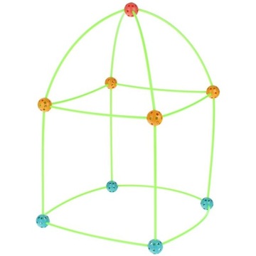 НАБОР ДЛЯ СТРОИТЕЛЬСТВА ФОРТА ДЛЯ РЕБЕНКА, ОСНОВА ДОМА, ПАЛАТКА, ТРУБКА, ШАРИКИ, ВЕСЕЛЬЯ
