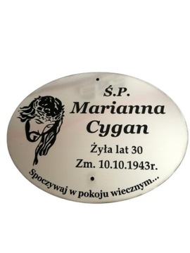 Tabliczka na grób krzyż tablica nagrobna