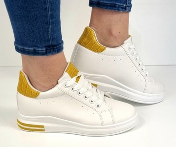 BIAŁE SPORTOWE BUTY SNEAKERSY TENISÓWKI TRAMPKI 39